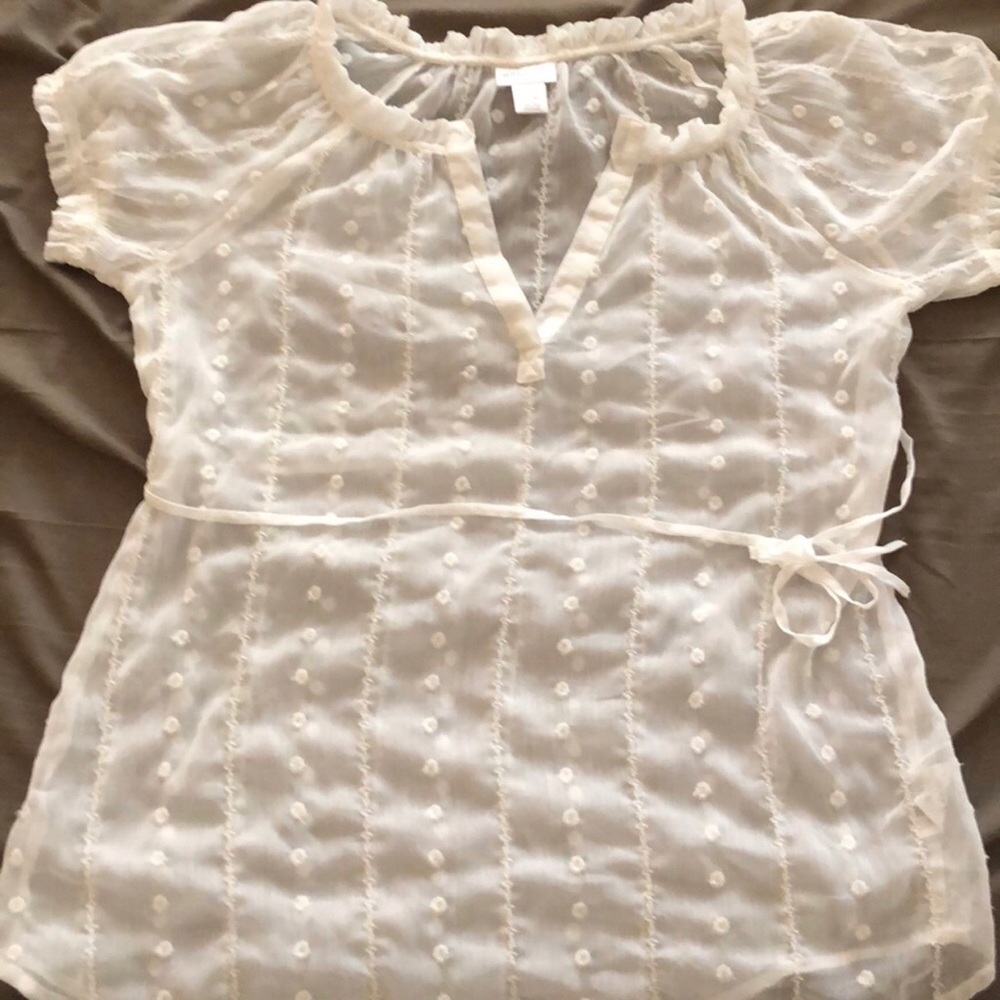 Motherhood Maternity Sheer White Blouse S